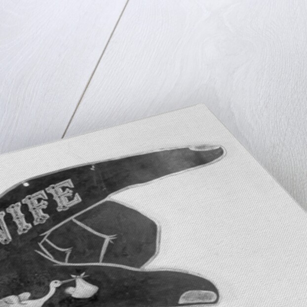 Hand Shaped Sign Advertising for a Midwife by Anonymous