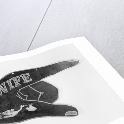 Hand Shaped Sign Advertising for a Midwife by Anonymous