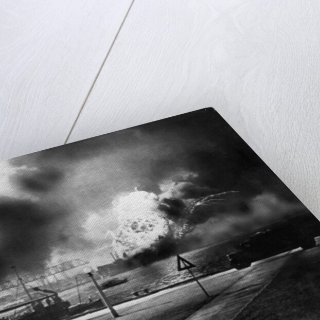 Explosion Of Ship In Pearl Harbor Attack by Anonymous