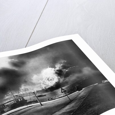 Explosion Of Ship In Pearl Harbor Attack by Anonymous