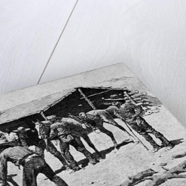 Changing Mounts At Pony Express Station by Frederick Remington