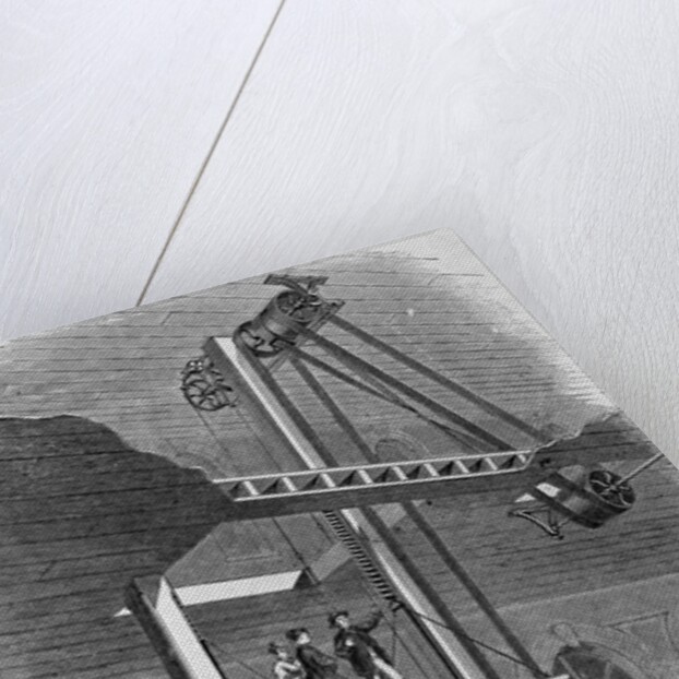 Woodcut Of Early Elevator Model by Anonymous