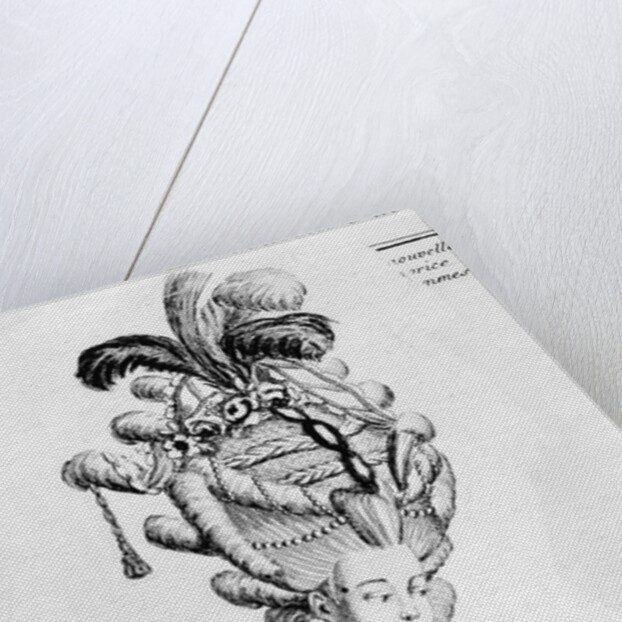 Illustration of 18th-Century Woman With Ridiculous Headpiece by Anonymous