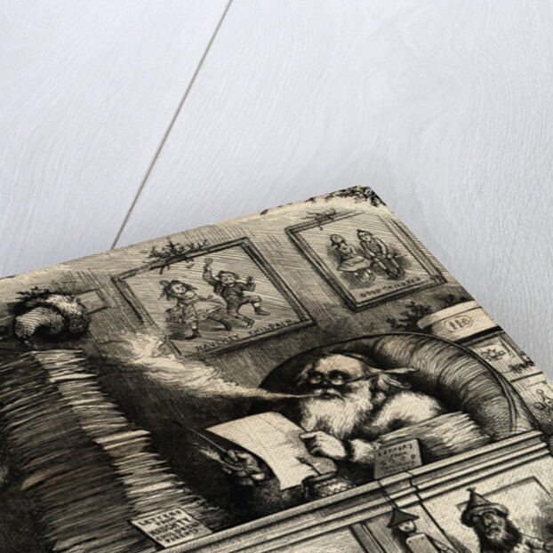 Woodcut; Santa Claus On Christmas Night by Anonymous