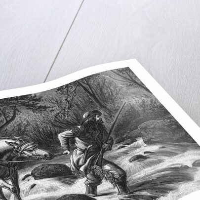 Frontiersman Walking Blindfolded Horse;Engraving by Anonymous