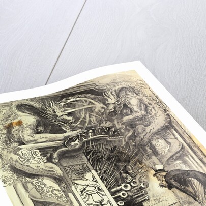 Political Cartoon Of Open Door In China by Anonymous