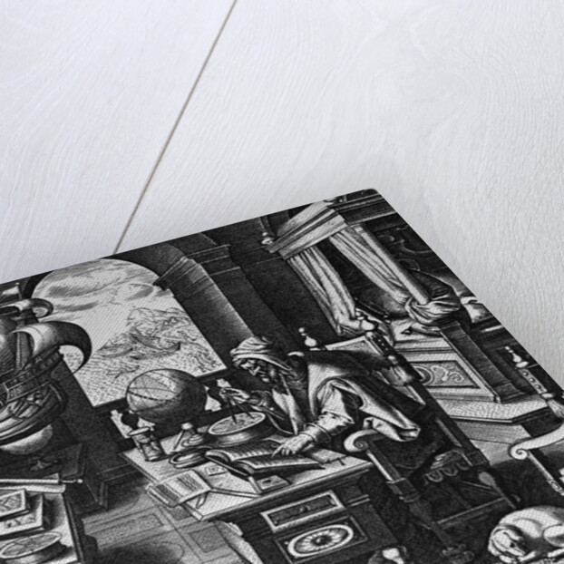 Print of Nostradamus Making Calculations by Anonymous