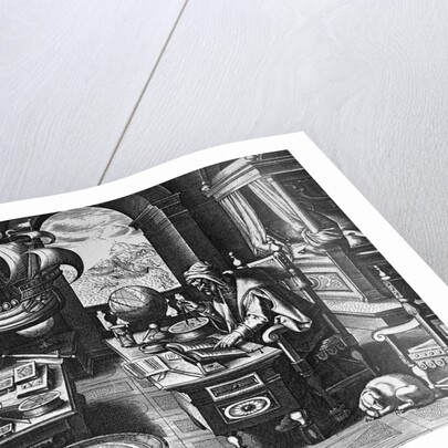 Print of Nostradamus Making Calculations by Anonymous