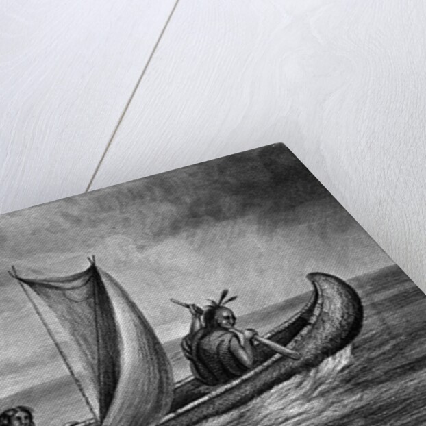 Illustration of Native Americans in a Canoe by Anonymous