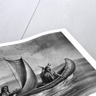 Illustration of Native Americans in a Canoe by Anonymous