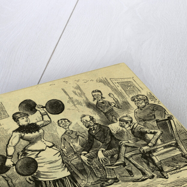 Cartoon Of Woman Lifting Dumbells by Anonymous