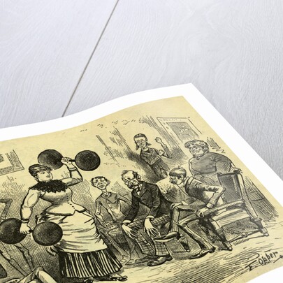 Cartoon Of Woman Lifting Dumbells by Anonymous