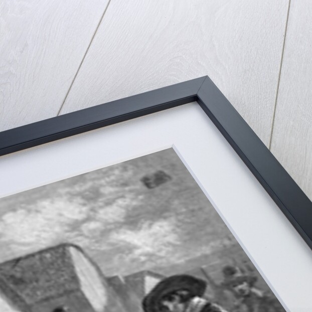 Colonial Town Crier In Town Scene by Anonymous