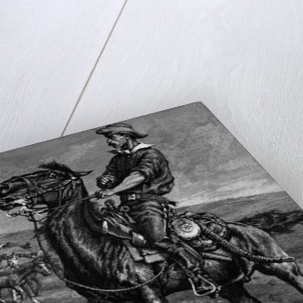 Illustration Of Rancher On Horseback by Anonymous