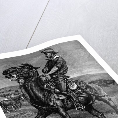 Illustration Of Rancher On Horseback by Anonymous
