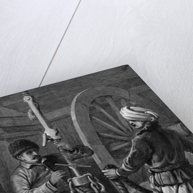 Two Men Boring A Petroleum Oil Well by Anonymous