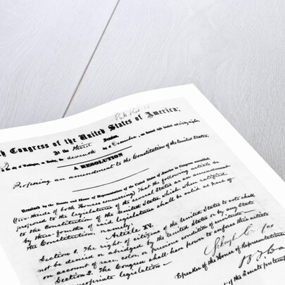 Manuscript of Fifteenth Amendment to the Constitution by Anonymous