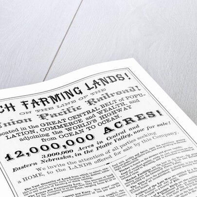 Poster Advertising Land On Union Pacific by Anonymous