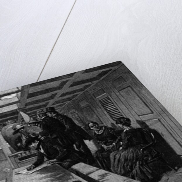 Men And Women In Steamer Cabin by Anonymous