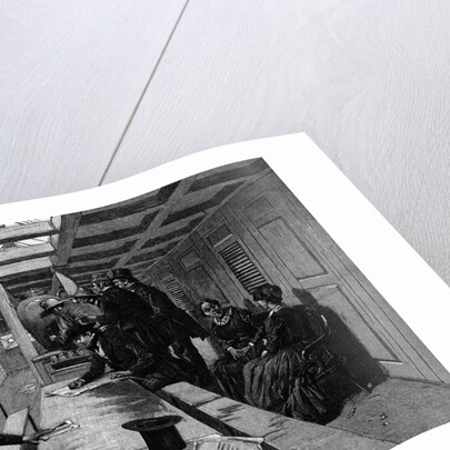 Men And Women In Steamer Cabin by Anonymous