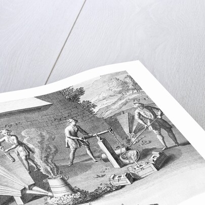 18th-Century Engraving of Iron Casting by Anonymous