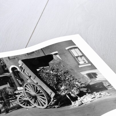Horsedrawn Trash Cart Dumping In Street by Anonymous