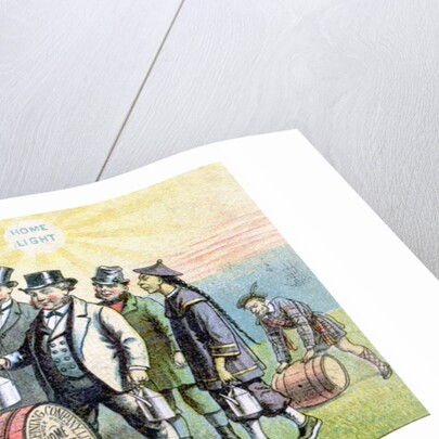 Uncle Sam Supplying the World With Home Light Oil Lithograph by Anonymous