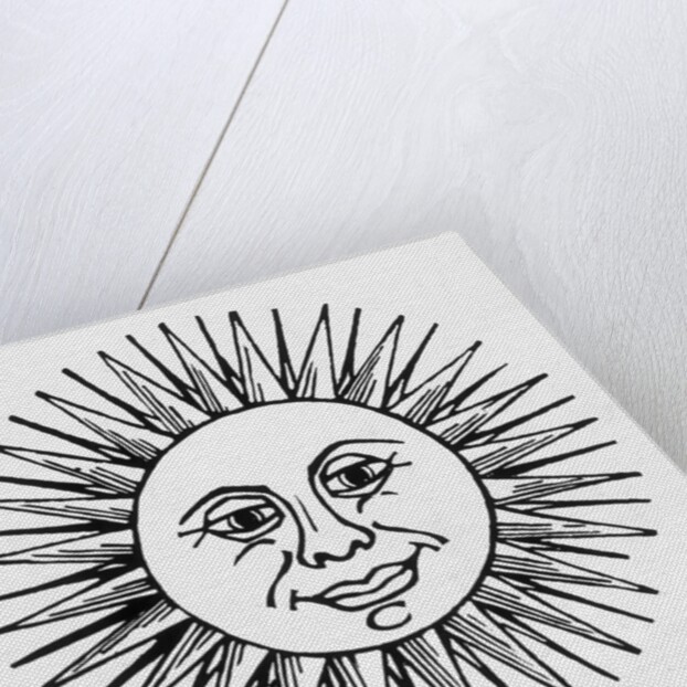 Smiling Sun Woodcut Illustration by Anonymous