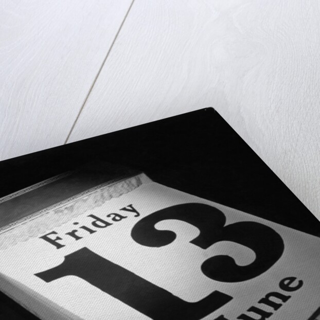 Friday the 13th Page on Desk Calendar by Anonymous
