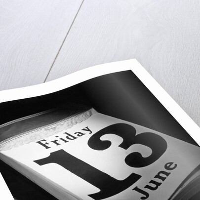 Friday the 13th Page on Desk Calendar by Anonymous