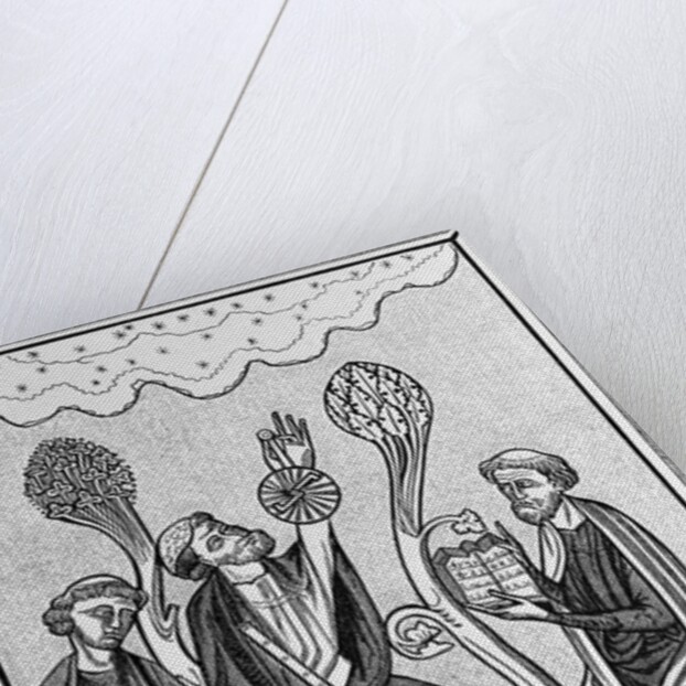 Medieval Illus. Of 3 Men Observing Sky by Anonymous