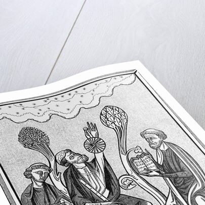 Medieval Illus. Of 3 Men Observing Sky by Anonymous