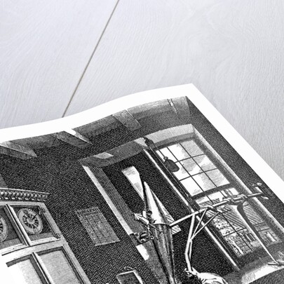 Engraving of Ole Roemer Using His Meridian Circle by Anonymous