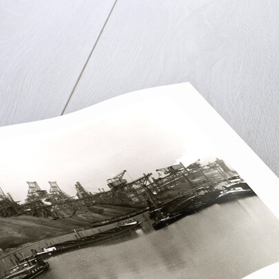 Canal W/Barges &Industrial Complex Bkgrd by Anonymous