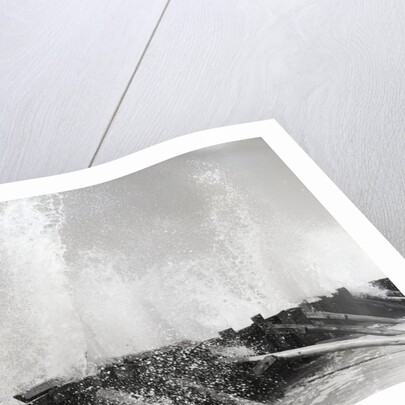 Waves Dashing Against Breakwater by Anonymous
