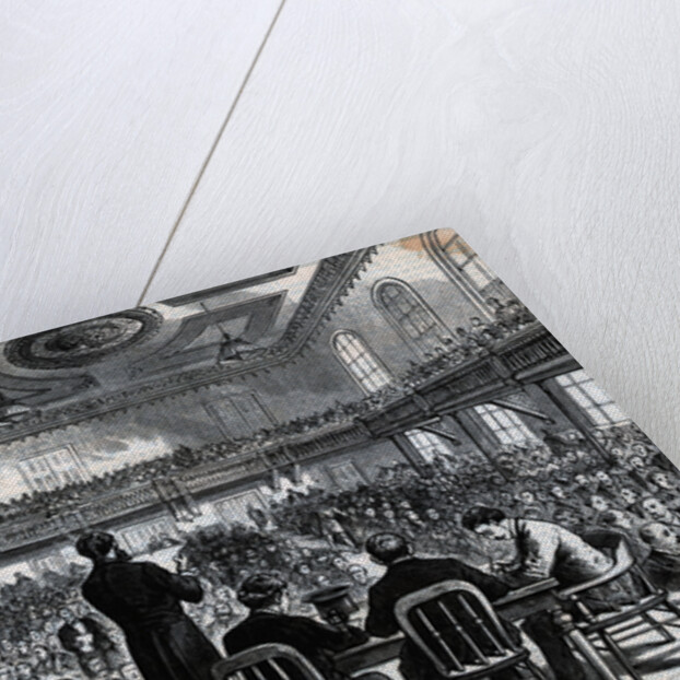 Woodcut Audience Listens To Speaker by Anonymous