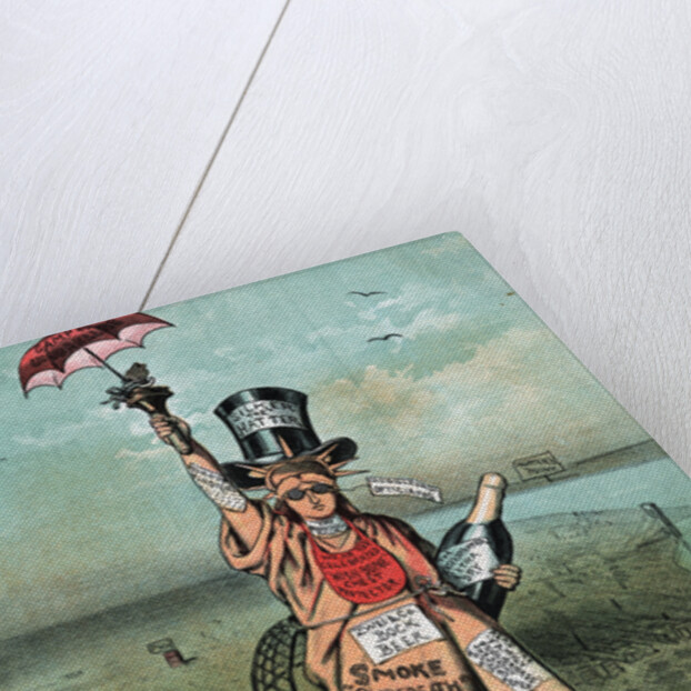 Cartoon, Statue Of Liberty with Advertising by Anonymous