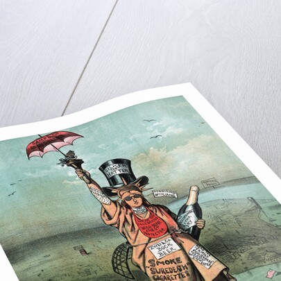 Cartoon, Statue Of Liberty with Advertising by Anonymous