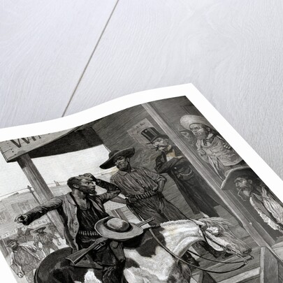 Messenger On Horseback Talks To Men by Anonymous