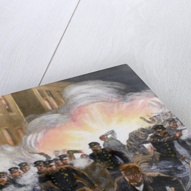 Illustration of Haymarket Riot in Chicago by T. de Thulstrup