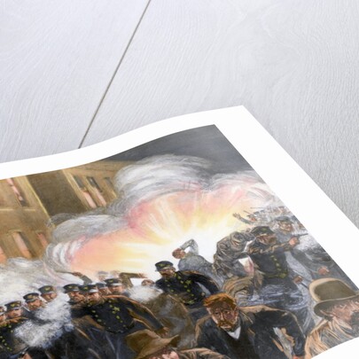 Illustration of Haymarket Riot in Chicago by T. de Thulstrup