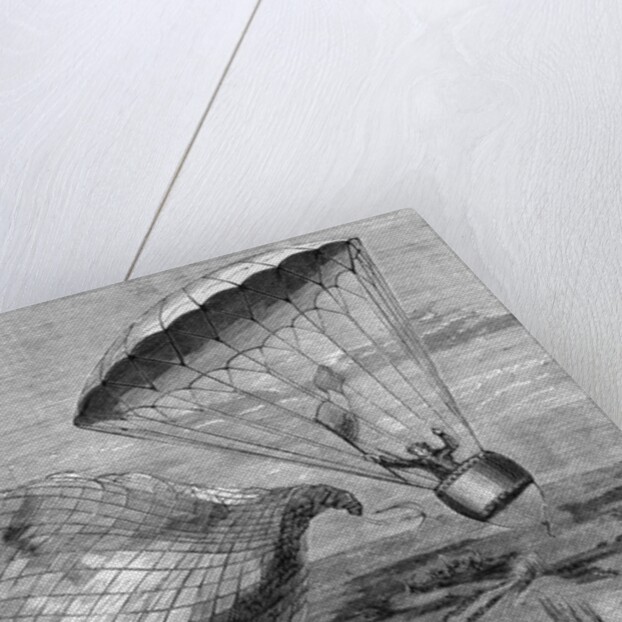 M. Garnerin In A Parachute,Illustration by Anonymous
