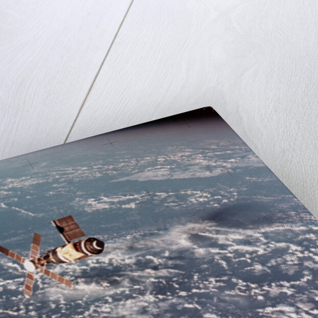 Skylab Space Station in Orbit Over Earth by Anonymous