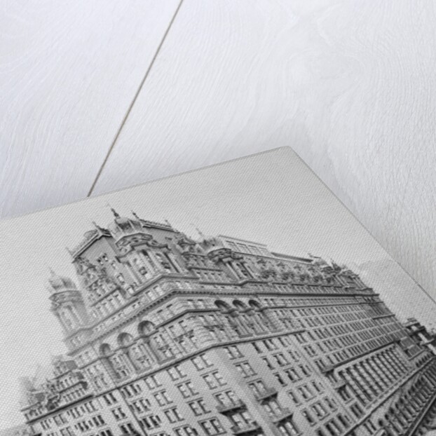 View Of Old Waldorf Hotel In New York by Anonymous