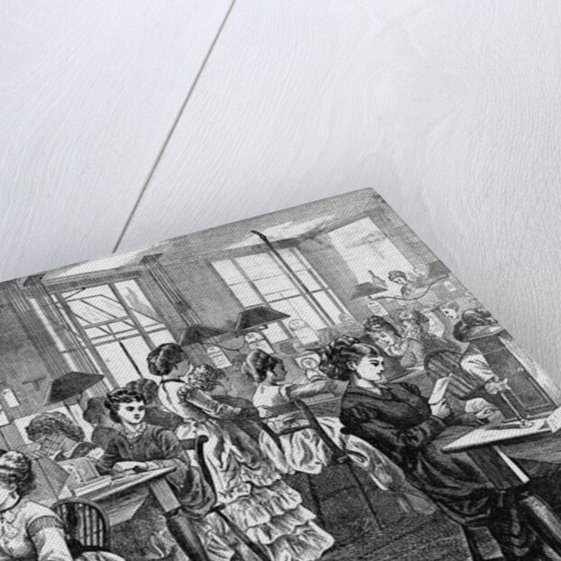 Illustration of Women Working in Telegraph Office by Anonymous