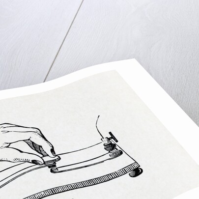 Illustration of a Hand Operating Early Telegraph by Anonymous