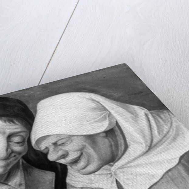 Painting of a Peasant Couple Looking at a Mirror by Jan Massys