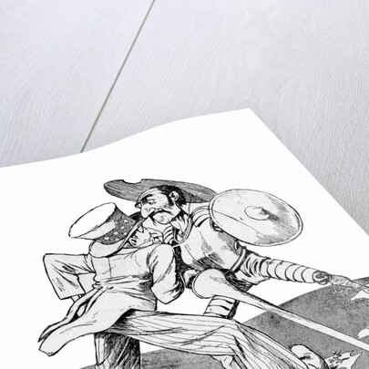 Uncle Sam and Don Quixote Face Off on Cuba by Anonymous