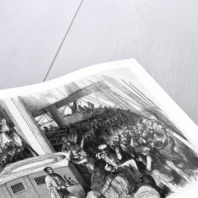 Illustration of Immigrants on Ship Deck by Anonymous