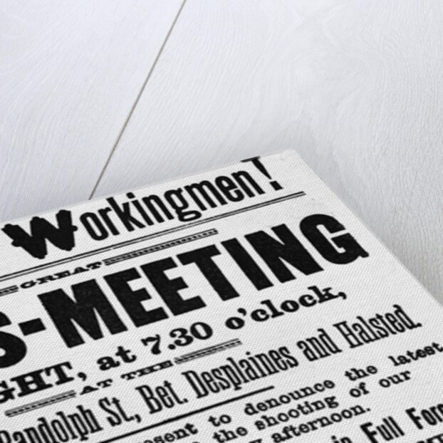 Poster for Haymarket Mass Meeting by Anonymous